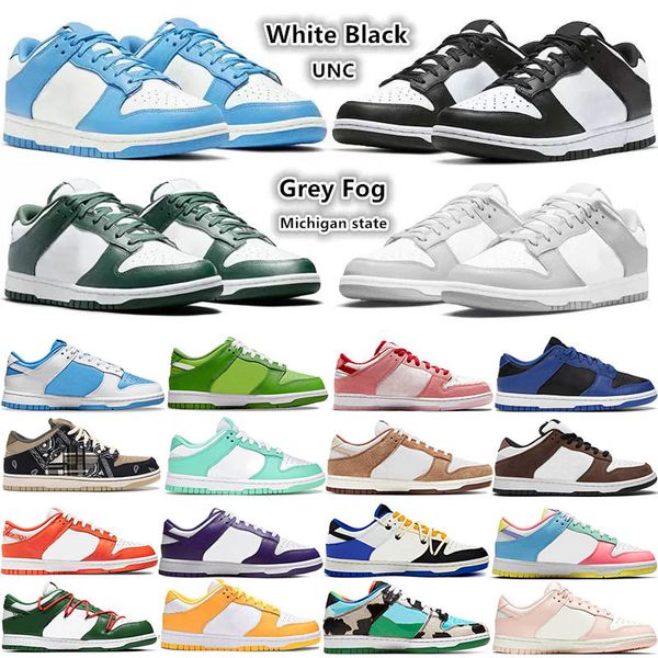 

2022 men women shoes casual sneakers white black panda grey fog unc gai varsity green laser orange syracuse mummy coast candy mens flat trai