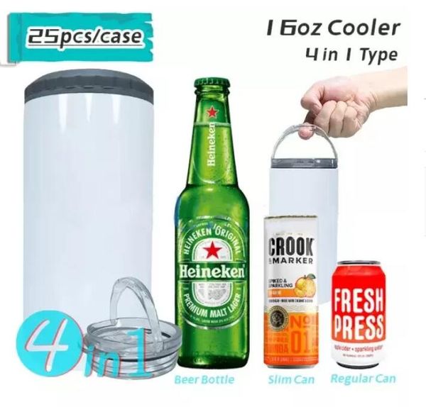 

local warehouse sublimation 4 in one cooler 16oz 2 lids straight tumbler 50pcs