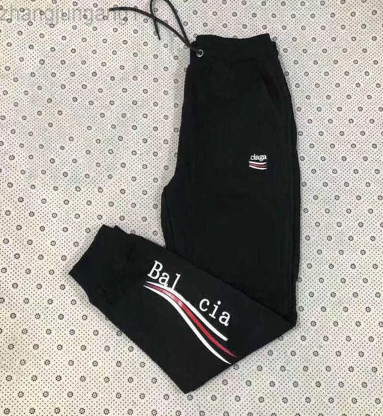 

designer women pure cotton pants sports sweatpants joggers men women sport jogging pants beam foot trousers size m-5xl 23gg, Black