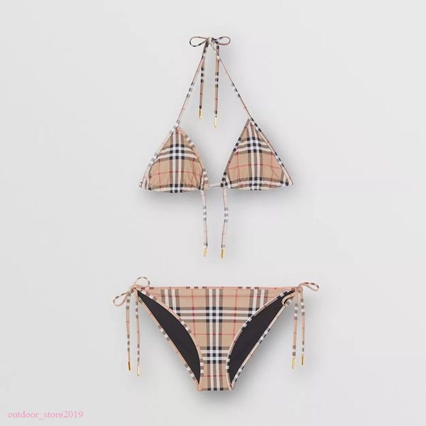 

kids bathing suits summer swimsuit stripe thread head check pattern girl swimsuit set fashion comfortable clothes bikinis children