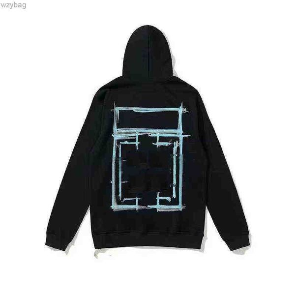 

oil painting off fashion mens hoodies x printed black white hoodie women hooded casual harajuku pullovers streetwear hoody asian size