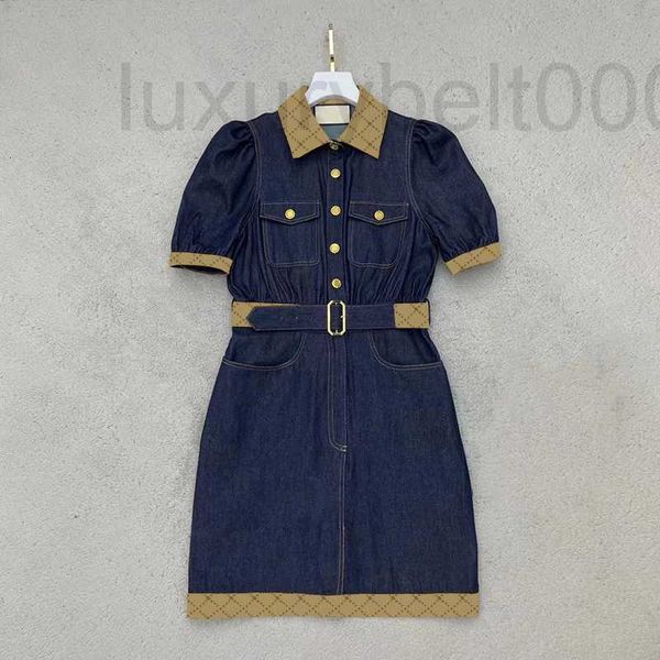 

casual dresses designer women latest denim trendy belt designer skirts personality pocket ornament female adv4, Black;gray