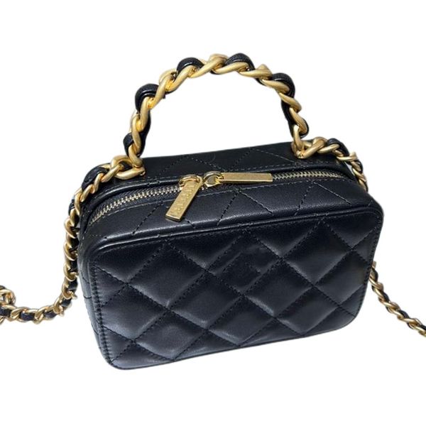 

designer bags cosmetic bag plain handbag classic cross body genuine bag leather with serial number women fashion large capacity with mirror