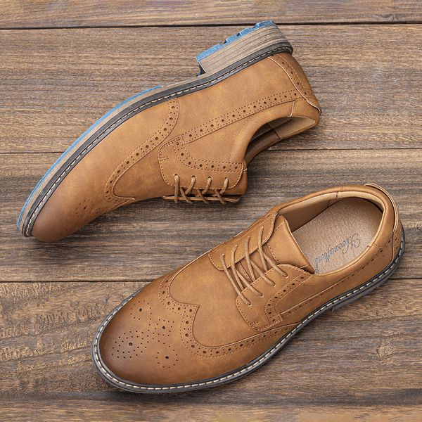 

dress shoes 40 men leather fashion comfortable brand al763 230114, Black