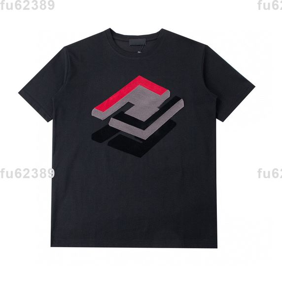 

22ss designer tide t shirts chest letter sweatshirts laminated print short sleeve high street loose oversize casual t-shirt 100% pure cotton, Black