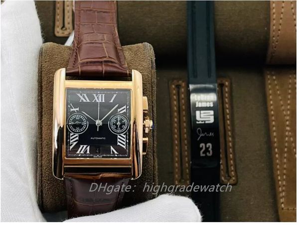 

eg factory w5330007 watch 34.3mm x 44mm with 7750 chronograph movement sapphire crystal glass mirror leather strap waterproof system montre, Slivery;brown