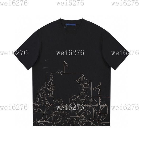 

men's and women's t-shirt splicing printing short sleeve early spring double strand fine cotton fabric digital printing process 23, Black;brown