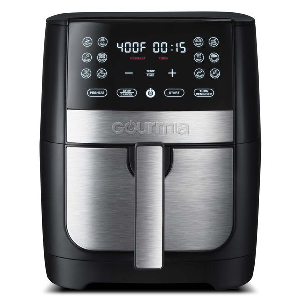 

gourmia 8 qt digital air fryer with fryforce 360 and guided cooking black
