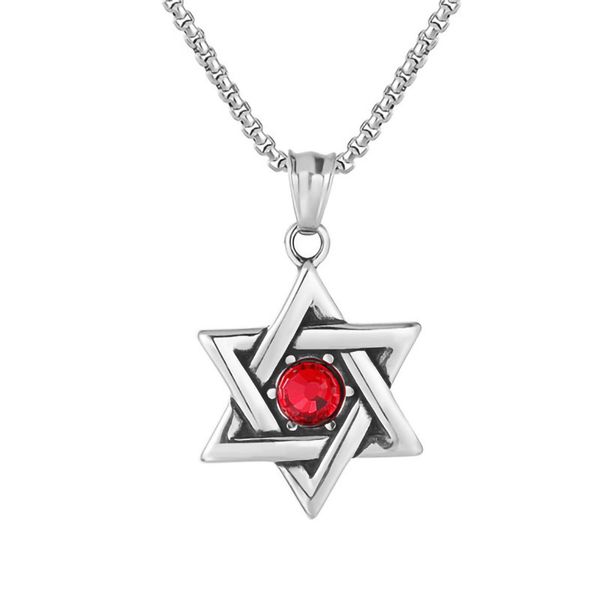 

opal jewelry designer simple smooth six mang star necklace tide stainless steel chain women gift gold chain jewellery multiple styles pendan, Silver