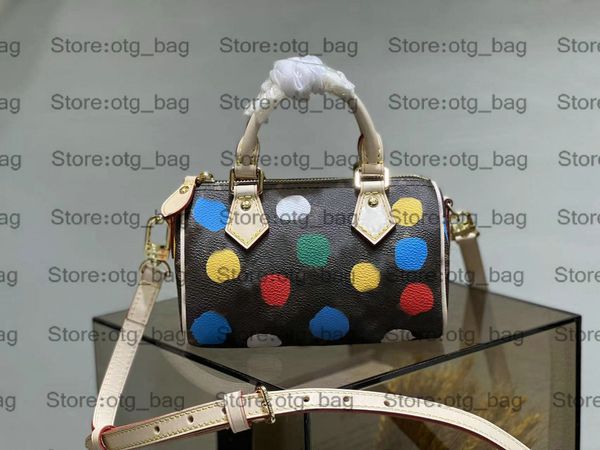 

nano speedy x yayoi kusama women designer bags stardust painted dots purse wallet two handles a long strap cross-body mini totes handbags m8