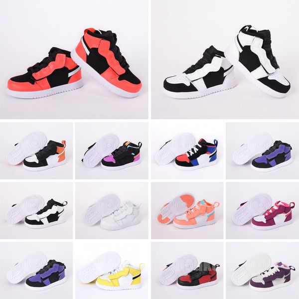 

high 1s kids shoes 1 black designer basketball shoe boys sneaker blue trainers jumpman baby kid youth toddler children infants strap sport 2