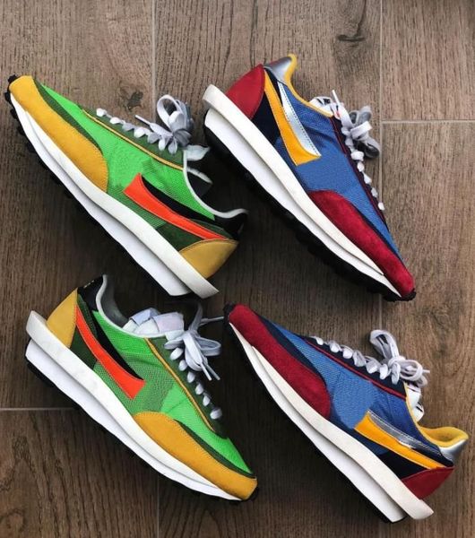 

2022 new fashion waffle sneakers sacais shoes zoom 4.0 white university red og sesame trainer mesh leather suede designer sneaker ship withi