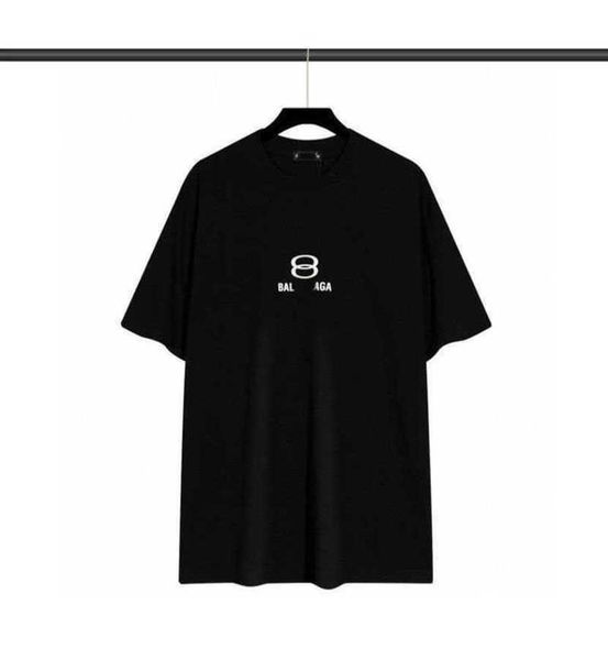 

balencigas women designer women t shirt paris double-loop printed round neck short-sleeved t-shirt large size men's and women's hi, White;black
