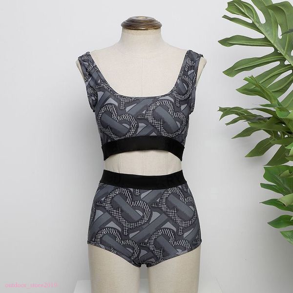 

women three-point swimsuit bras sets fashion summer two-piece bikini suits set with letters beach bathing suits swimwear