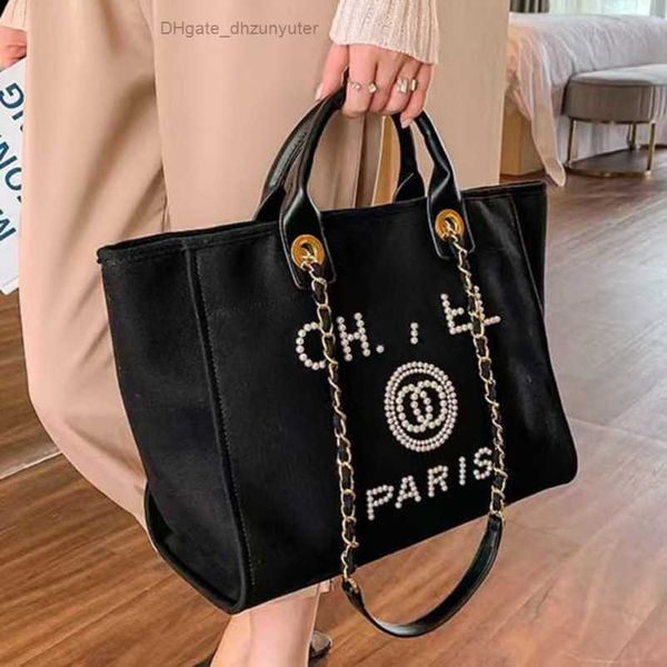 

luxury classic evening women's bags ch brand canvas handbag fashion pearl beach hand bag designer female large backpack small packs por, Black;red