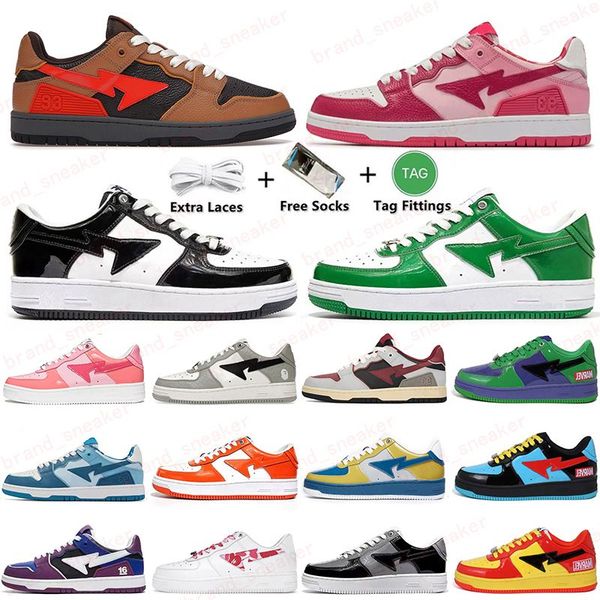 

new fashion baped running shoes 2023 designer bapesta camo black white green red orange camouflage men women trainers sports sneakers classi