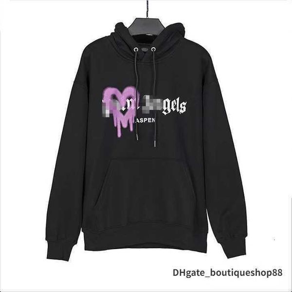 

22s men's hoodie hoodies palms palmangel city designer limited inkjet graffiti letter printing men's women's sailboat long-sl, Black