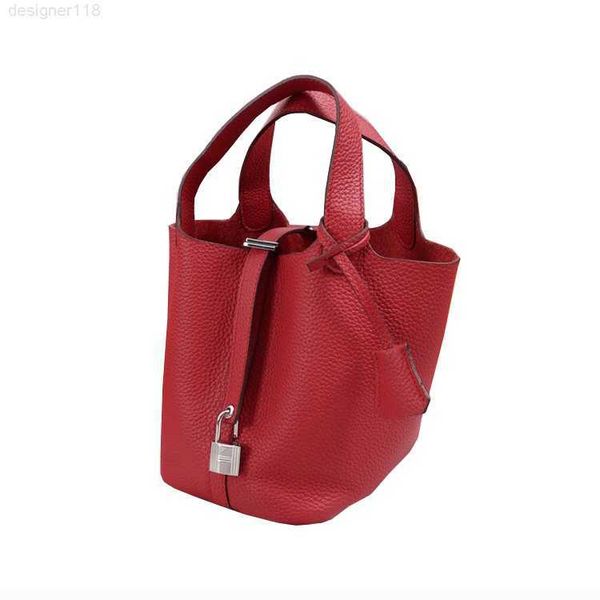 

2022 leather bags women handbags ladies litchi grain classic large capacity genuine bucket bag