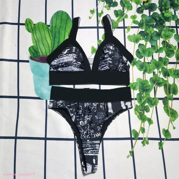 

women swimsuits fashion letters print swimwear lady 2 pieces bathing suits 2 colors s-xl