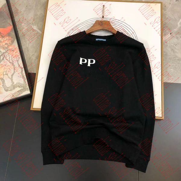 

sweatshirt men's sportswear spring and autumn leisure sports round neck embroidered letter print pattern classic versatile sweater for, Black