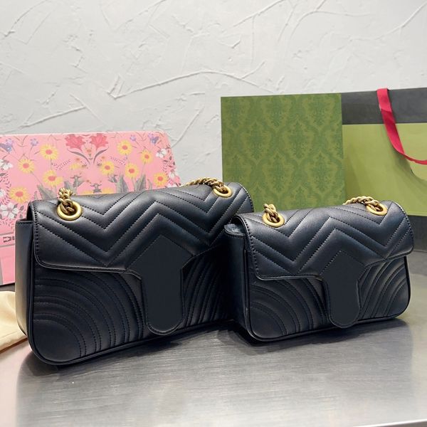 

luxury shoulder bag crossbody for women designer bag soft genuine leather metal chain classic brand design handbag purse ladies black white