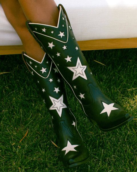 

boots women western boots embroidered fashion chunky heel shoes woman star design slip on cowboy cowgirl boots black brand 230114