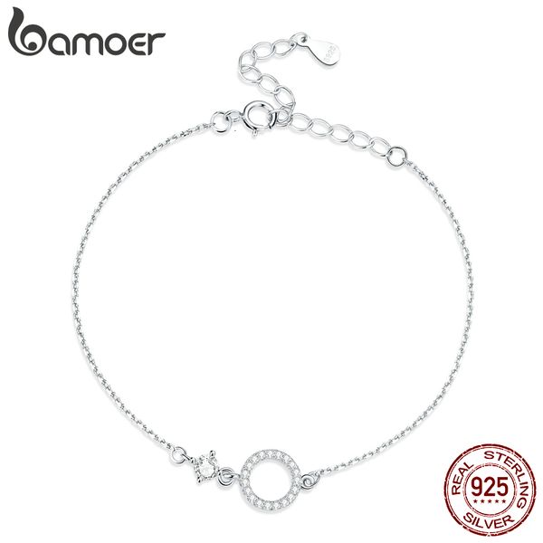 

chain 925 sterling silver simple ring bracelet for women simple basic bracelet for female fine jewelry wedding gift 230113, Black