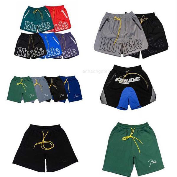 

men's shorts summer high street tide men rhude letter drawstring 3m reflective hip hop casual pants beach couple five point wzsx epux, White;black