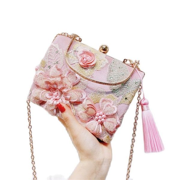 

waist bags evening bag for women floral squared party purse handbag flower wedding female clutches mn1347 230114