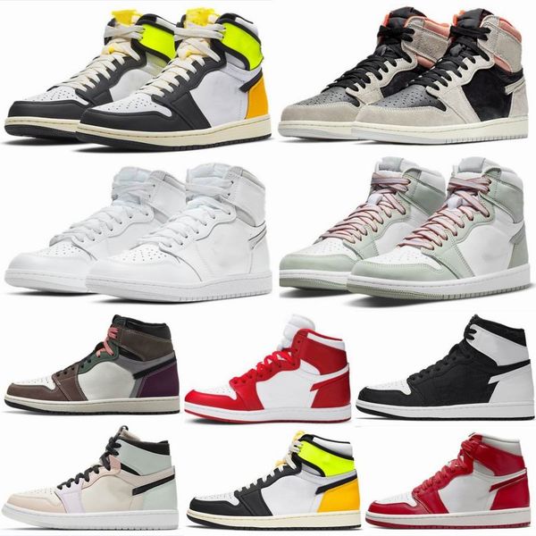 

basketball shoes mens jumpman 1 high og vibrations of naija sail lucky green washed black fire red spider-verse bred panda sports sneakers p