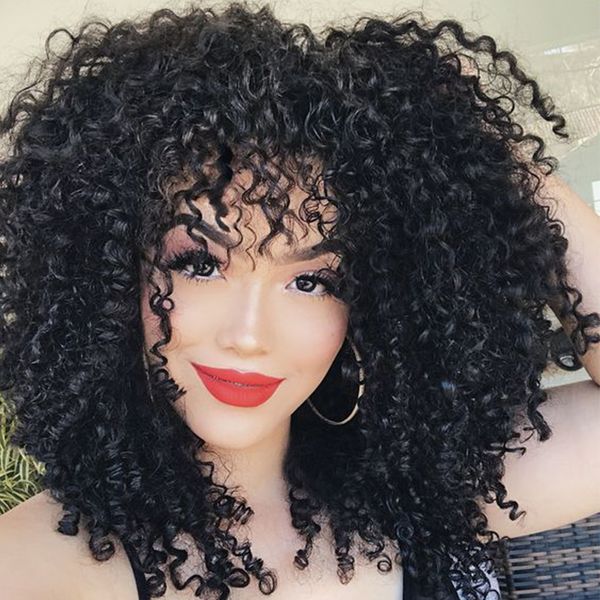 

synthetic s afro kinky curly pre plucked for black women short glueless brazilian hair full mumupi 230114