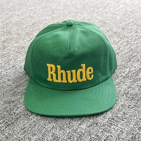 

four seasons green rhude baseball cap embroidery adjustable hat, Blue;gray