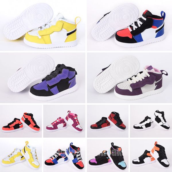 

high 1s kids shoes 1 black designer basketball shoe boys sneaker blue trainers jumpman baby kid youth toddler children infants strap sport t