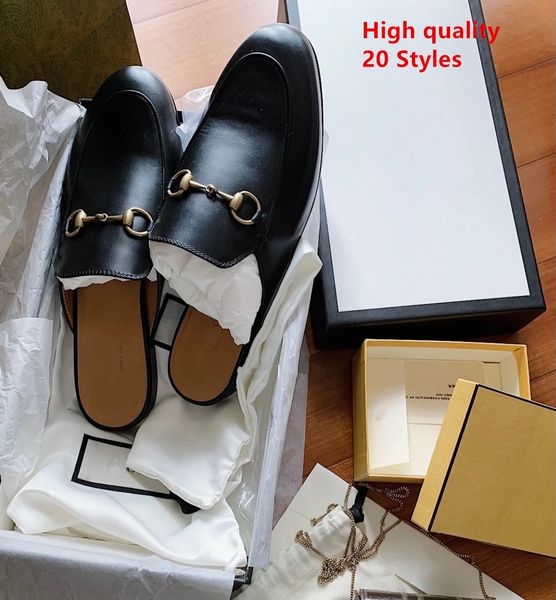 

ggity lock half metal slippers women shoes suede slip on flat shoe for luxury designer mules round toe summer walk casual lady slides women, Black