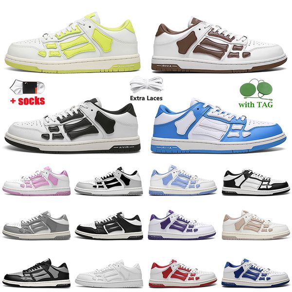 

designer platform skel low casual shoes skeleton sneakers for women mens high hyper royal blue black white gym red dark grey denim trainers