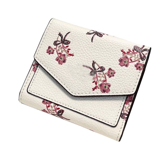 

designer wyn small wallet clutch bag for women luxurys watercolor floral print leather bags coin key pouch card holder fashion classic purse