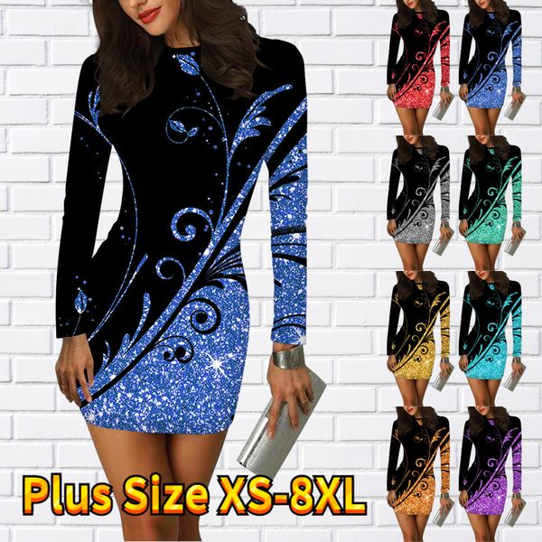 

casual dresses fashionable midi skirt contracted wind dress autumn winter women round neck long sleeve skirt design printed short skirt 2301, Black;gray
