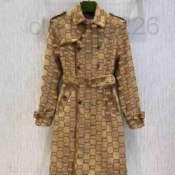 

designerb809 autumn womens trench coats designer luxury women windbreaker body letter print jacket loose belt coat female casual long trench, Tan;black