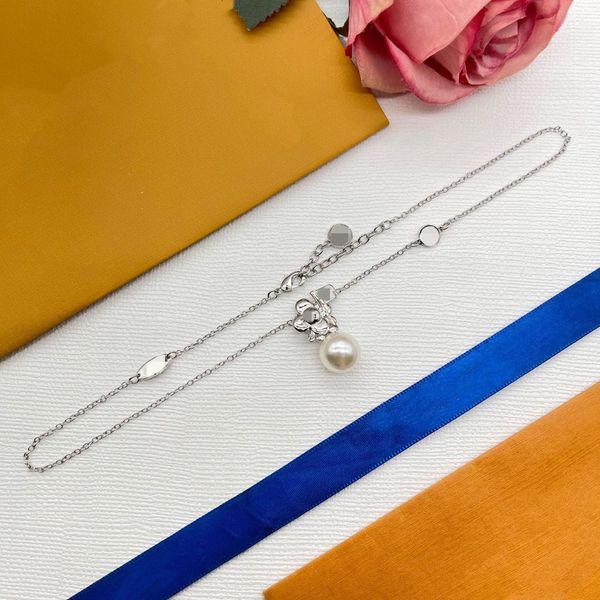 

fashion jewelry stainless alloy pendant necklaces bangles pulseiras stainless steel necklaces for women gift with box, Silver
