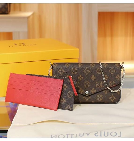 

multi felicie pochette women chain bags wallet messenger leather handbags shoulder flower louise purse vutton crossbody viuton bag