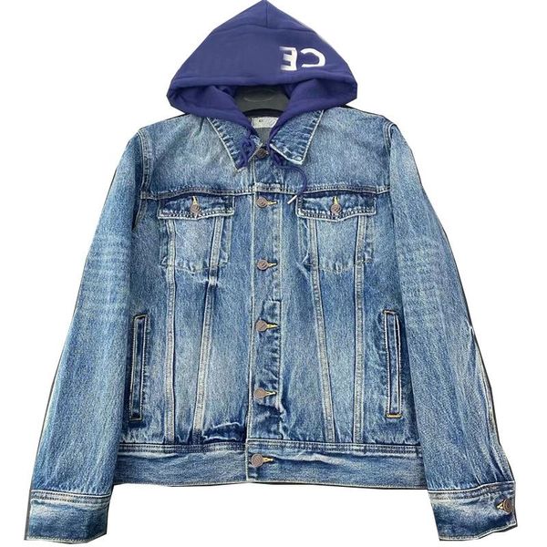 

women fleece jean jacket pockets button couple designer soft hooded outerwear hooded fashion denim coats female y005, Black;brown