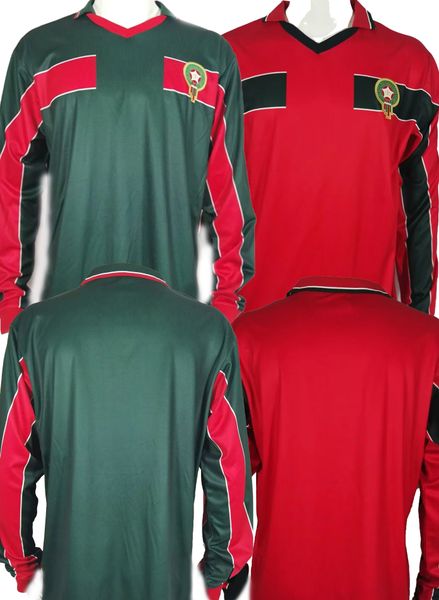 

long sleeves 1998 morocco soccer jerseys old retro 22-23 thai quality jersey belhanda 10 boufal 9 ziyech 7 benatia 5 boutaib 13 boussoufa 14, Black;yellow