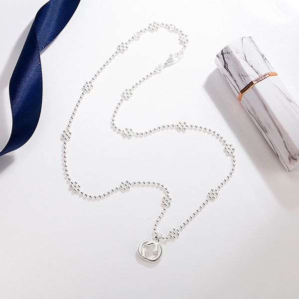 

s925 sterling silver snowflake pendant necklace double g letters plum blossom collarbone chain
