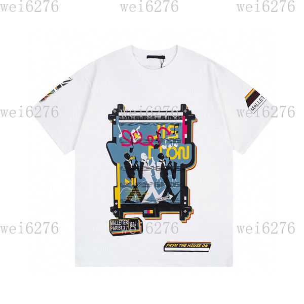 

men's and women's t-shirt splicing printing short sleeve early spring double strand fine cotton fabric digital printing process 23, Black;brown