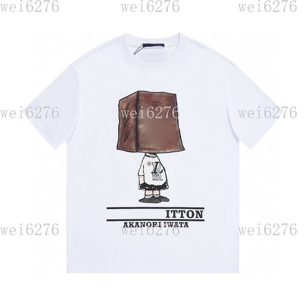 

men's and women's t-shirt splicing printing short sleeve early spring double strand fine cotton fabric digital printing process 23, Black;brown