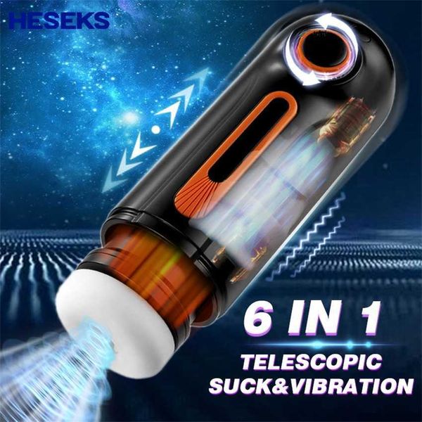 

massager heseks 4in1 automatic telescopic sucking vibration masturbators for men vaginas real blowjob toys