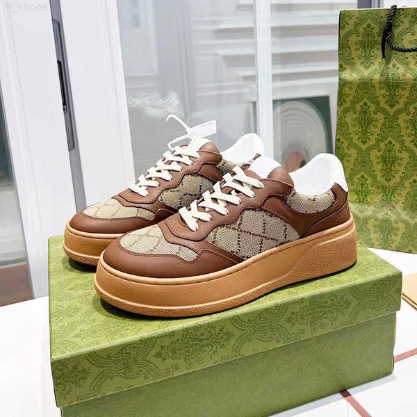 

2023 luxury designer women's casual shoes leather strap couples men's shoes sneaker plate-forme sizes 35-45, Black