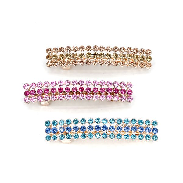 

shining crystal rhinestone hair clip ribbon for girl elegant korean design snap barrette stick hairpin hair styling accessories 1346, Slivery;white