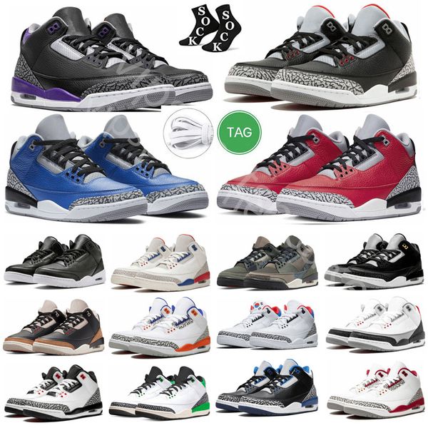 

retros jumpman 3 3s mens basketball shoes black cat fire red dark iris pine green cardinal desert elephant racer blue exclusive gold