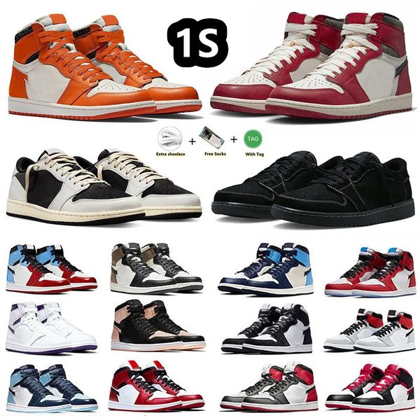

with box designer jumpman 1 1s lost found mens basketball shoes rebellionaire black phantom bred patent gorge green true university blue dar